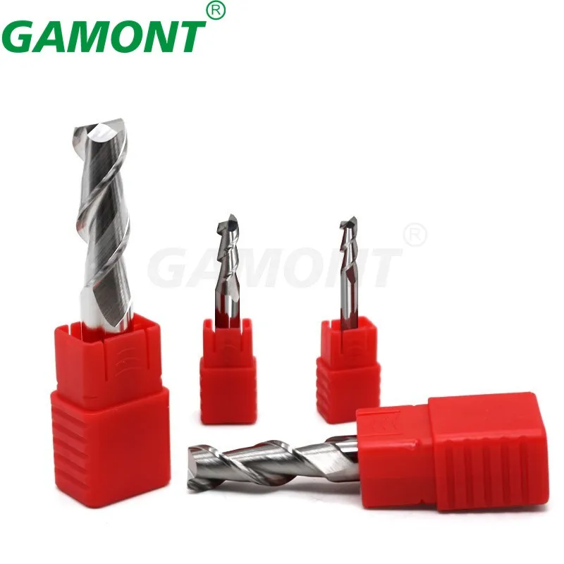 GAMONT HRC55 2-Flute For Aluminium Tungsten Steel Carbide Milling Cutter CNC Machinery Maching Special Flat Endmill Tools