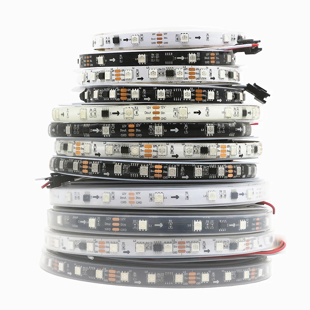 DC12V WS2811 5050 RGB Addressable Led Pixel Strip Light Full Colors Led Strip Ribbon Flexible Digital Led Tape 1 Ic Control 3