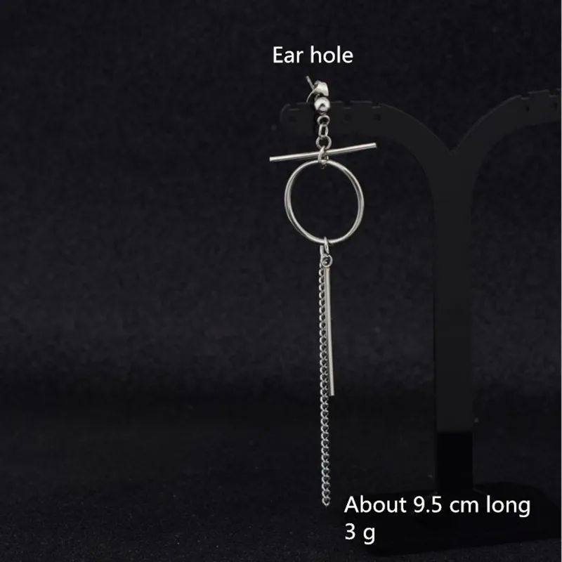 1Pair Tassel 2019 Korea Drop Earrings Pendant Drop male ear Accessories Fashion Wild Star Rings Asymmetrical male Earring Men