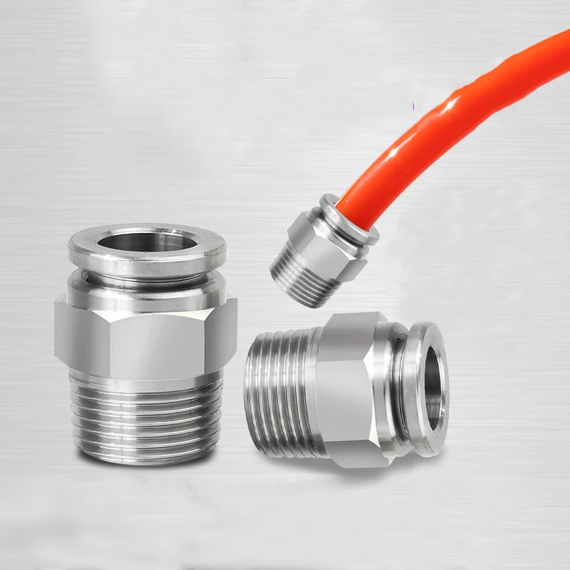 

Pneumatic Fast Connector Stainless Steel Quick Plug Hose Pu Gas Pipe pipe fittings