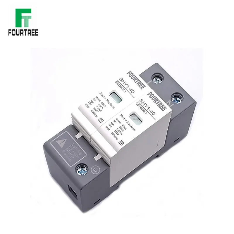 SPD AC Surge Protection 10〜20KA/20〜40KA /30KA〜60KA House Lightning Protector Low-Voltage Arrester Protective Device 230V 275V