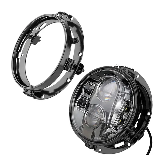 Imagen 2 del producto Soporte de montaje para faro delantero de motocicleta, anillo de luz LED de 7 pulgadas para Jeep Wrangler JK TJ, 1 unidad/2 piezas