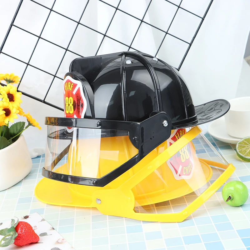 Kids Fireman Helmet Firefighter Hats Fancy Dress Accessories Kids Cosplay Party Role Play Toys 3 Colors