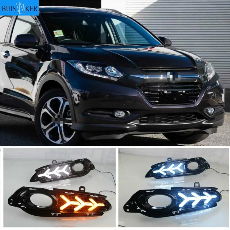 

2PCS For Honda HRV HR-V Vezel 2014 2015 2016 2017 2018 LED DRL Daytime Running Lights Daylight Waterproof Signal car Styling