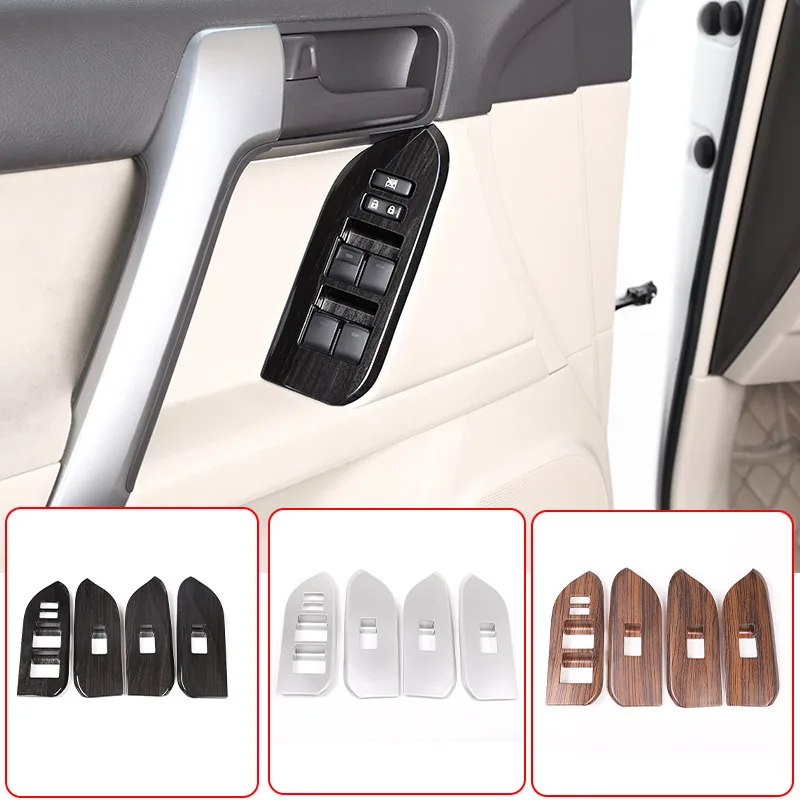 

Для левого руля, черное дерево, АБС-пластик для Toyota Land Cruiser Prado FJ150 150 2014-2018, кнопка подъема окна автомобиля, рамка, отделка