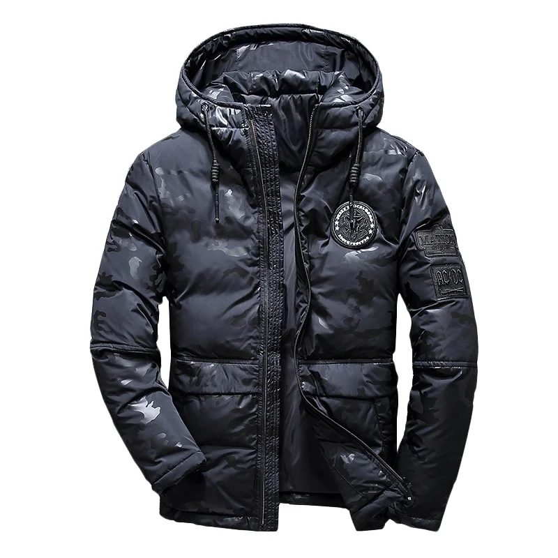 Neue Modemarke Light Down Männer warme thermische wind dichte Mode lässig Kapuze abnehmbare Winter Herren Daunen jacke Mantel