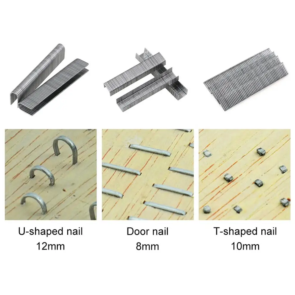 1000pcs Stainless Steel  Electric Pneumatic Nail Straight U Nail fit for Electric Straight Gun Staples Pneumatic Gun Air Gun