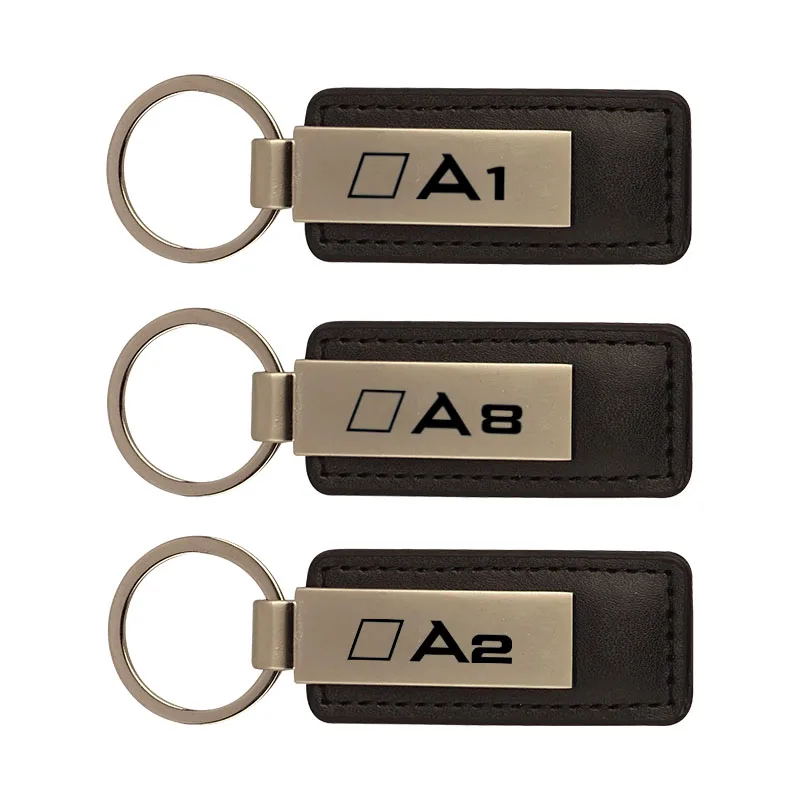 New leather metal car key chain keychain car key ring for Audi A1 A2 A3 A4 A5 A6 A7 A8 Q2 Q3 Q4 Q5 TT car accessories