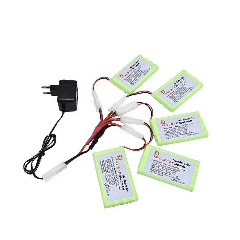 9.6v 3000mAh Rechargeable Battery For Rc toys Cars Tanks Robot Boat Gun NiMH Battery AA Upgrade 2400mah 9.6V Batteries Pack 1Pcs