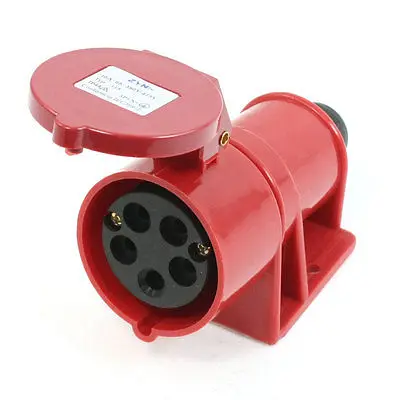 IP44 5Pin 3P+E+N IEC309-2 AC 380V-415V 16A Induatrial Socket Red w Cover