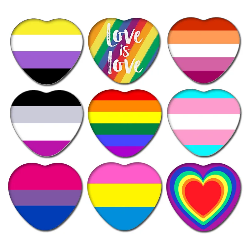 Rainbow Badge Lapel Heart LGBT Design Metal Cute Pins Nonbinary Genderfluid Gay Brooch Love and Peace Jewelry Bisexual Pansexual