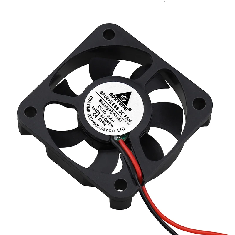 2PCS Gdstime 50*10MM 5V Cooling Fan 2Pin JST Dupont Connector 5cm 50mm Computer Industrial Cooler Fans 50x50x10mm High Speed Fan