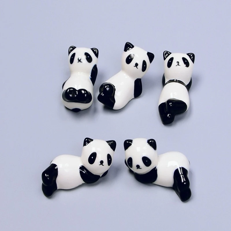 1000pcs/lot Ceramic Panda Chopsticks Stand Holder Spoon Fork Knife Rest Rack Restaurant Table Desk Decor