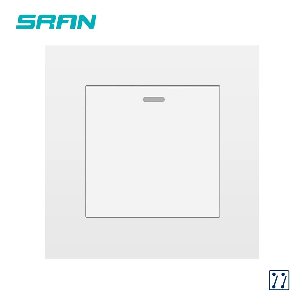 SRAN Wall Light Switch 1gang 3way Multi-Control Switch Flame Retardant PC Panel White/Black/Gold/Gray/Sliver 86mm*86mm