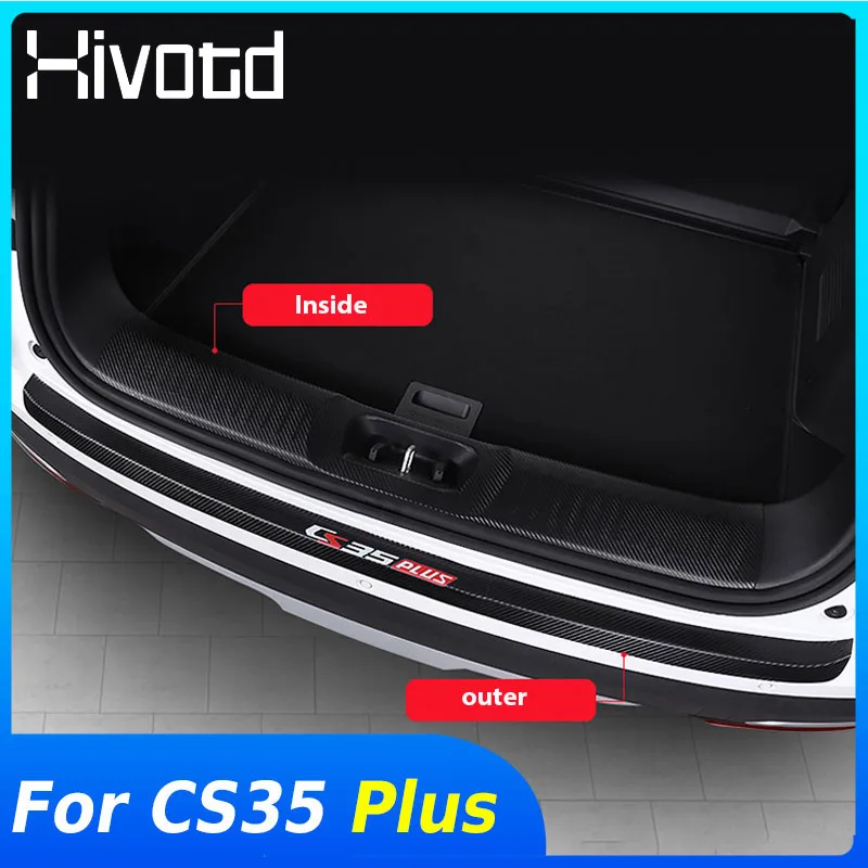 

Rear Bumper Stickers Trunk Edge PU Leather Cover Exterior Decoration Accessories Car Protection For Changan CS35 Plus 2020-2018