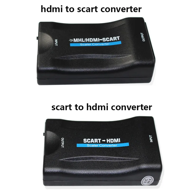 1080P Scart To HDMI Converter Audio Upscale Video Adapter for HDTV Sky Box STB for Smartphone HD TV DVD Newest EU/US Power Plug