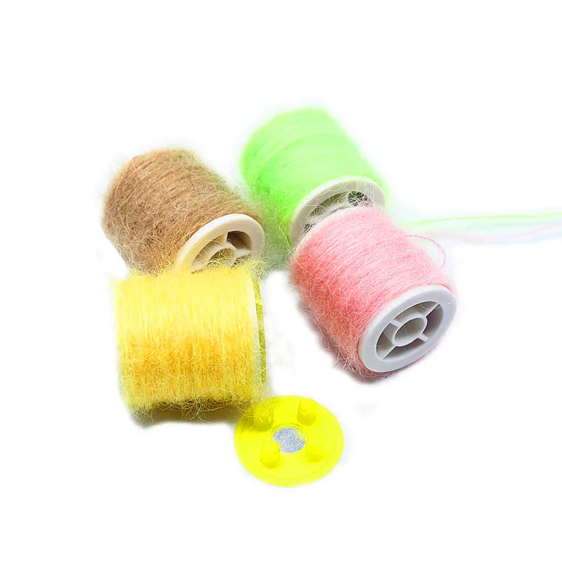 1spool super fine leech mohair yarn 20yards spooled angora hair dubbing fly tying thread buggy nymph thorax body tying materials