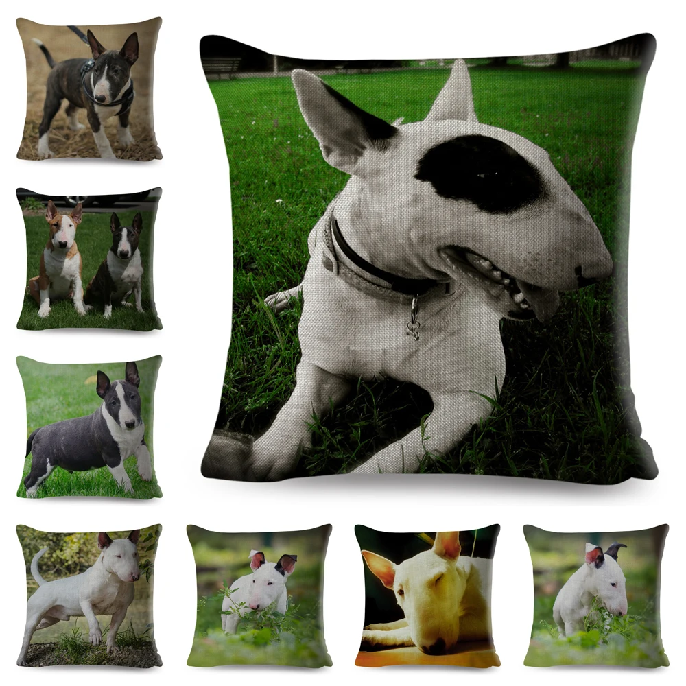 Cute England Pit Bull Terrier Cushion Cover Decor Pet Dog Animal Printed Pillowcase Polyester Pillow Case for Sofa Home Car