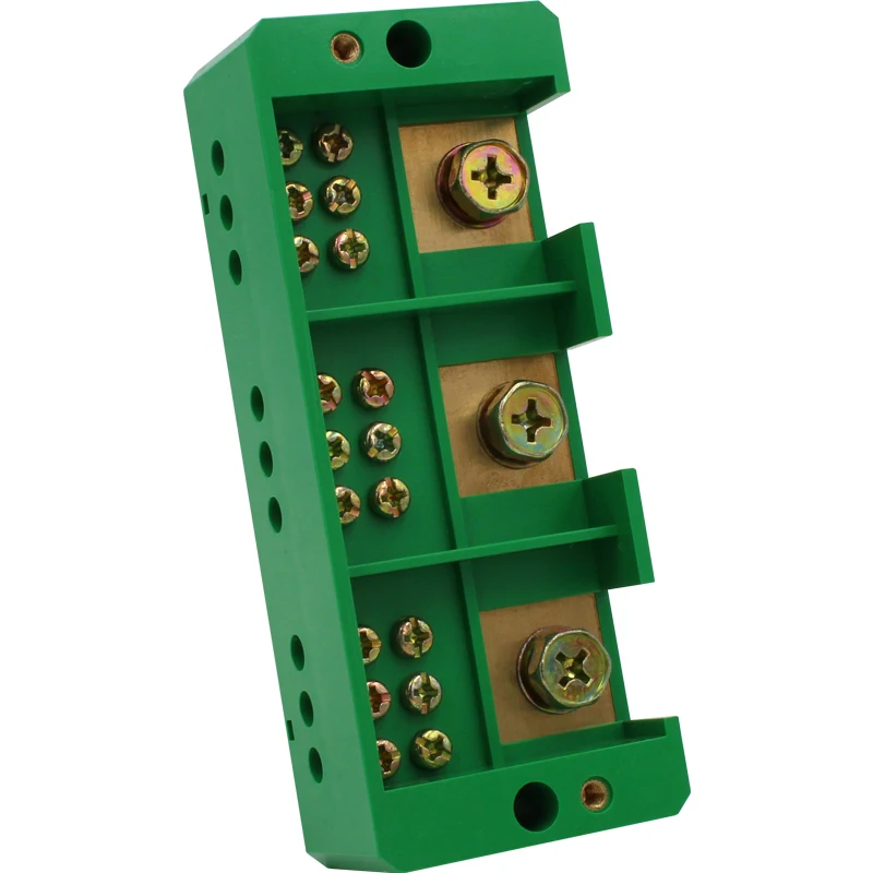 Connection Distribution Box 3-in 9-out Three phase Green Terminal Block Row Junction Metering Box Part Line