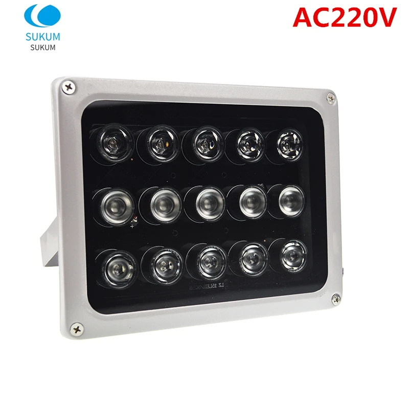 

DC12V/AC220V Outdoor CCTV LEDS 15PPcs IR LEDS Array illuminator infrared lamp IR Night Vision CCTV Fill Light for CCTV camera