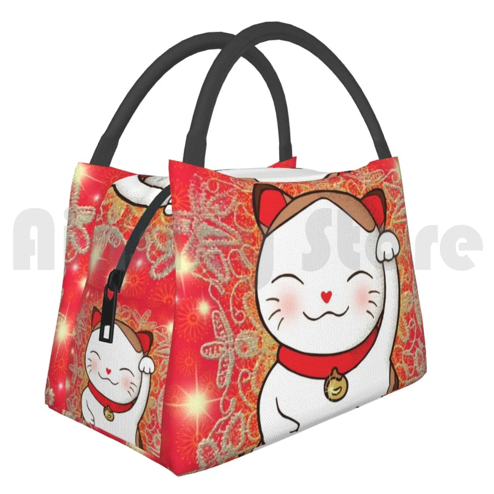 

Portable Insulation Bag Maneki Lucky Cat Fortune Cat Maneki Neko Cat Cute Cat Japan Fortune Luck Amulet