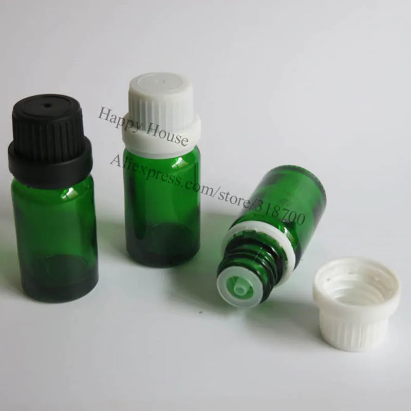 

360 x 10ml Empty Glass Essential Oil Bottle With Tamper Evident Cap,10cc Green Glass Essential Oil Container