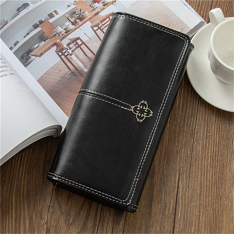 

New Women's Wallet Simple Fashion Ladies Business Wallet Money Bag Long Leather Clutch Bag Card Holder Carteira Feminina