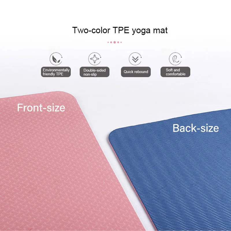 TPE Yoga 6mm Double Sided Mat Non-Slip Sport Carpet Pad With Position Line For Fitness Gymnastics and Pilates Woman Yoga Mat