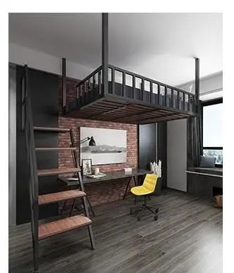 European style iron hammock adult hammock multi-functional student bed modern simple floor tower apartment elevated bed hanging