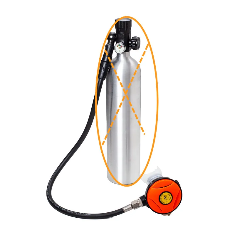 Tubo de snorkel para mergulho, equipamento de snorkel com redutor de pressão regulador de mergulho subaquático, respiração secundária para mergulho