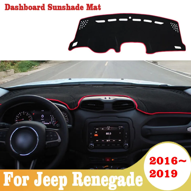 

Car Dashboard Cover Sun Shade Pad Instrument Desk Anti-UV Carpet Non-slip Mats For Jeep Renegade 2015-2020 20212022 Accessories