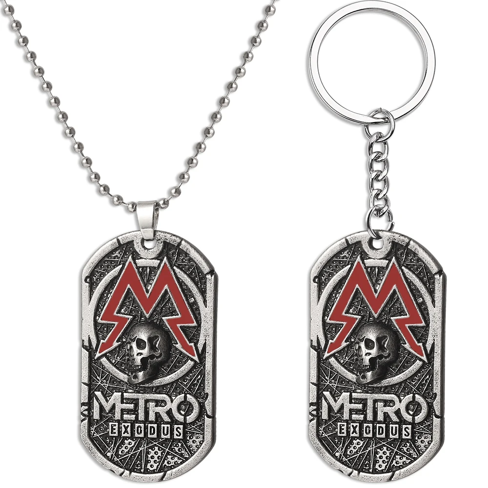 Metro Exodus 2033 Necklace Pendant Dog Tag Pendant Beads Chain Metal Men Goth Charm Necklaces Jewelry Gifts