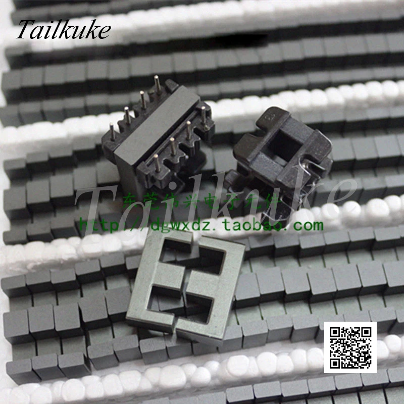 5sets/lot EE22 Magnetic Core Supporting Vertical 4+4 Skeleton Ferrite Transformer Core PC40 Material