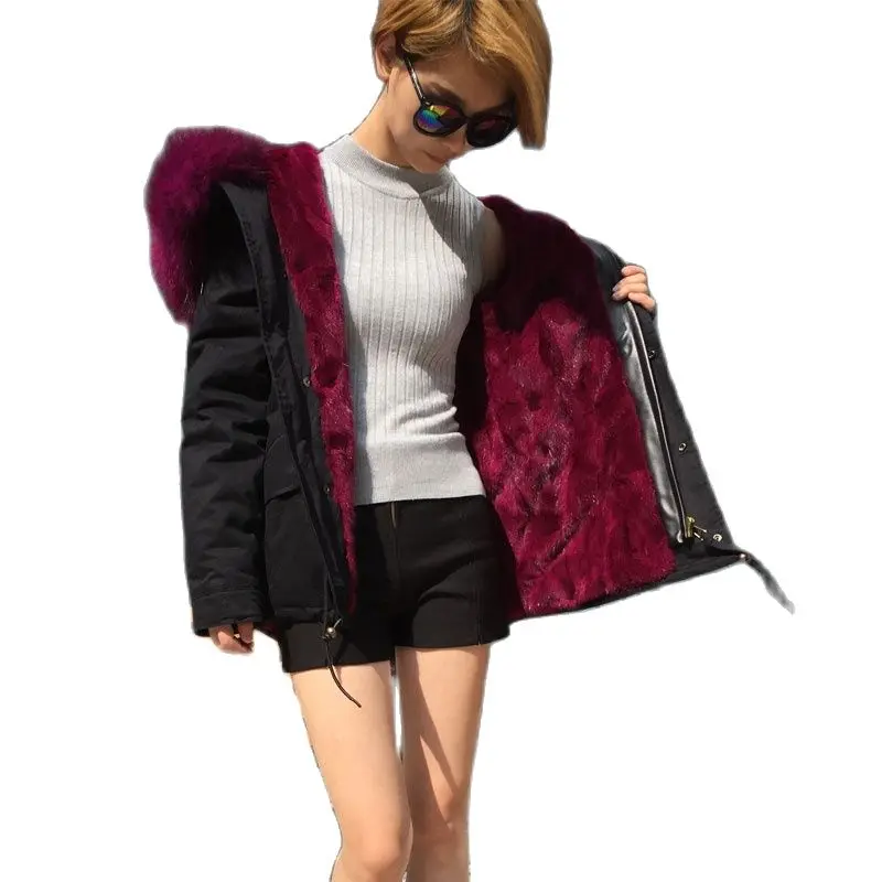 

Top Real Fur Lined Casual Wear Purple Mink Fur,Mr Mrs Fur Both Wearing Women Plus Size Wear