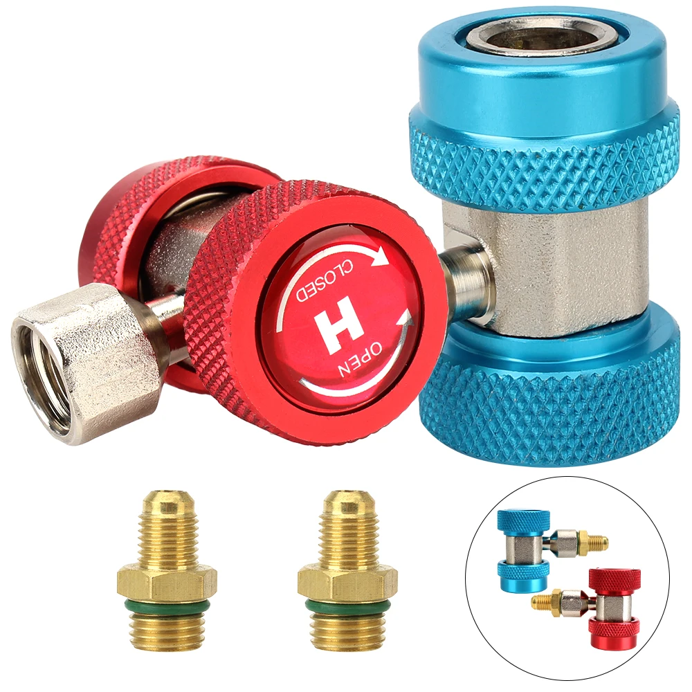 

2Pcs Adjustable R134A High Low Auto Repair Tools Car air conditioner fluoride converter Quick Coupler Connector Adapter