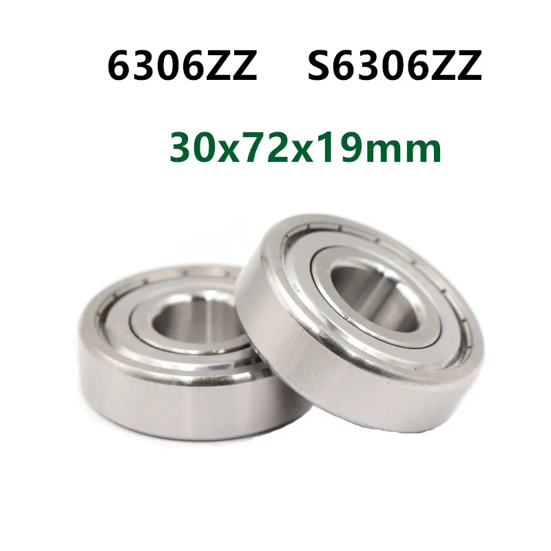 5pcs high quality 6306ZZ S6306ZZ  30*72*19 stainless steel deep groove ball bearings 6306 S6306 -2Z 30x72x19 mm