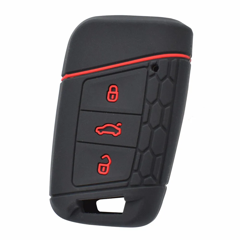 3 Buttons Remote Key Case For VW PASSAT B8 For Skoda Kodiaq Superb A7 Silicone key Fob Shell Cover Skin Jacket Sleeve