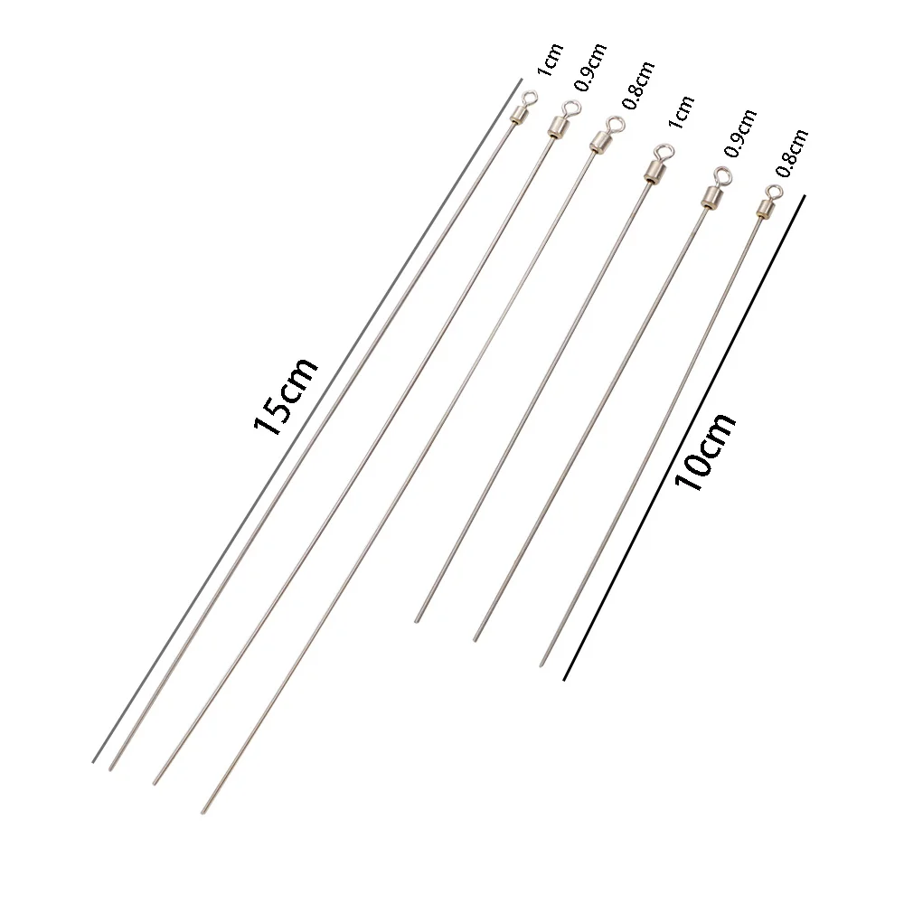 50pcs Hard Steel Wire Long Pole Fishing Swivel Stainless Steel Barrel Rolling Connector Fishing Accessories Tackle