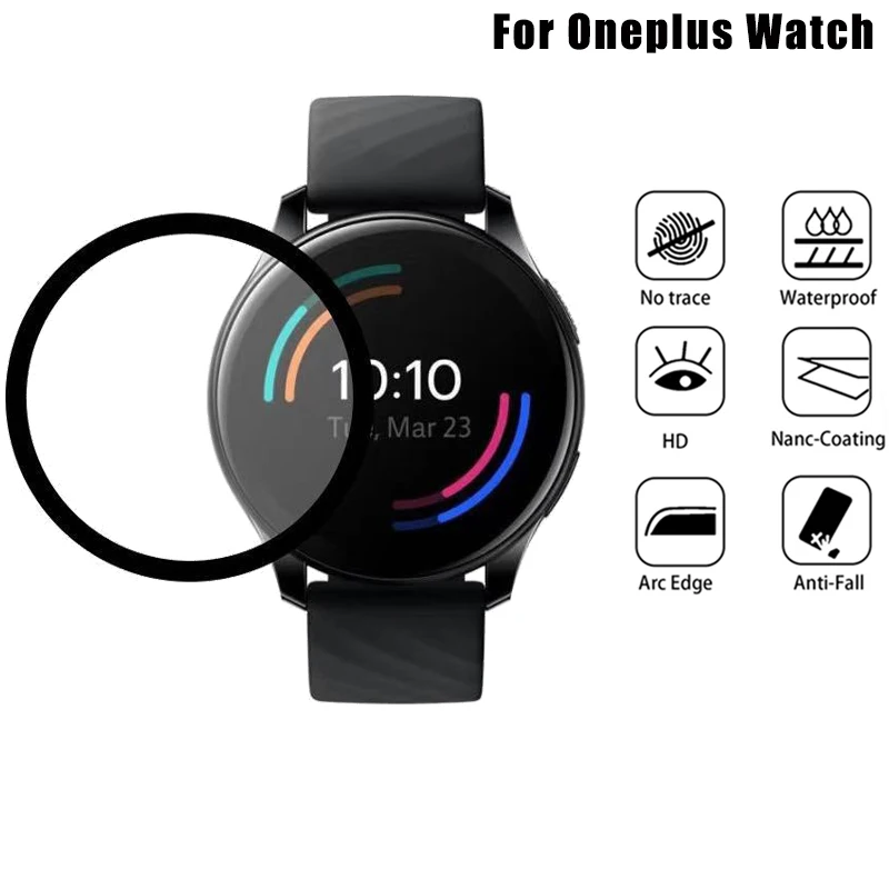 Película protetora para relógio one plus smatrwatch, 3d, curva, filme protetor macio, display lcd, capa protetora de tela