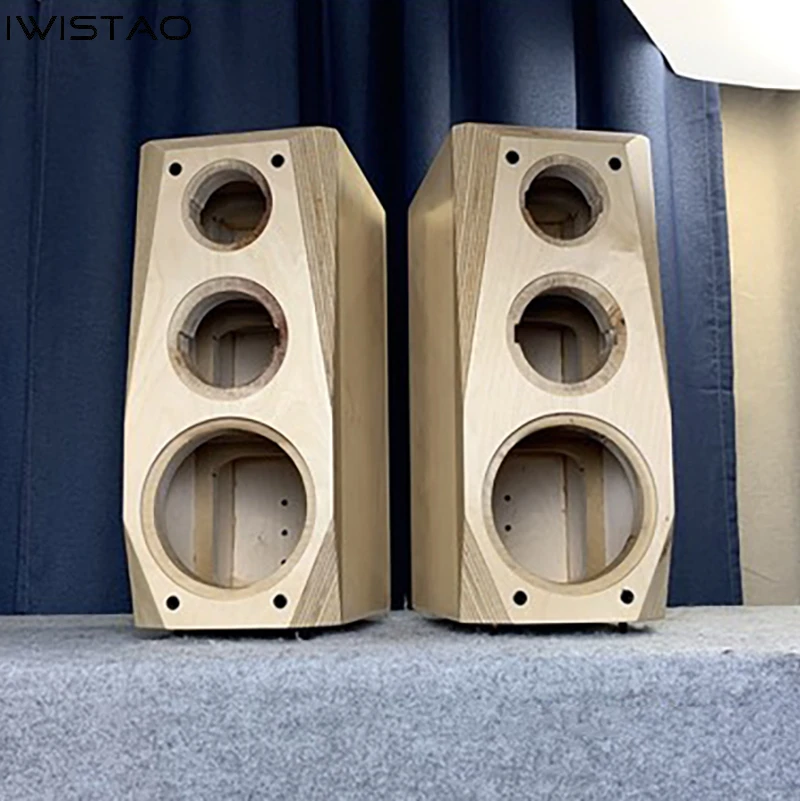 IWISTAO HIFI 3 طريقة 6.5 بوصة رف الكتب البتولا الخشب الرقائقي خزانة مكبر الصوت الفارغة 1 زوج الماس الزاوية الخلفية مقلوب ل أنبوب أمبير