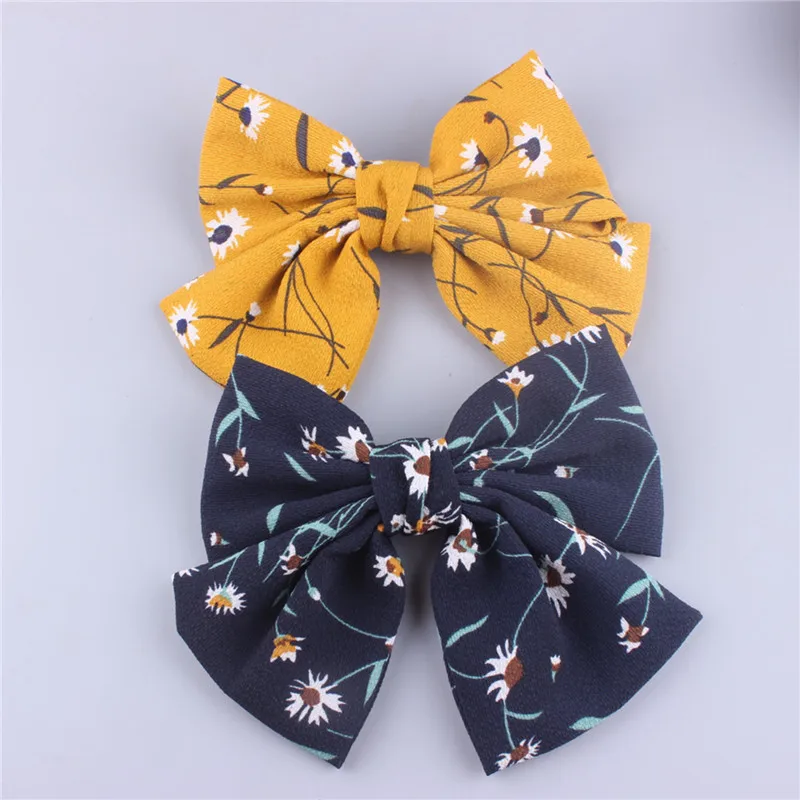 1PCS Large Hair Bow  For Girl Hair Clips Striped Fabric   Barrette  Women   Fashion Hair Accessories