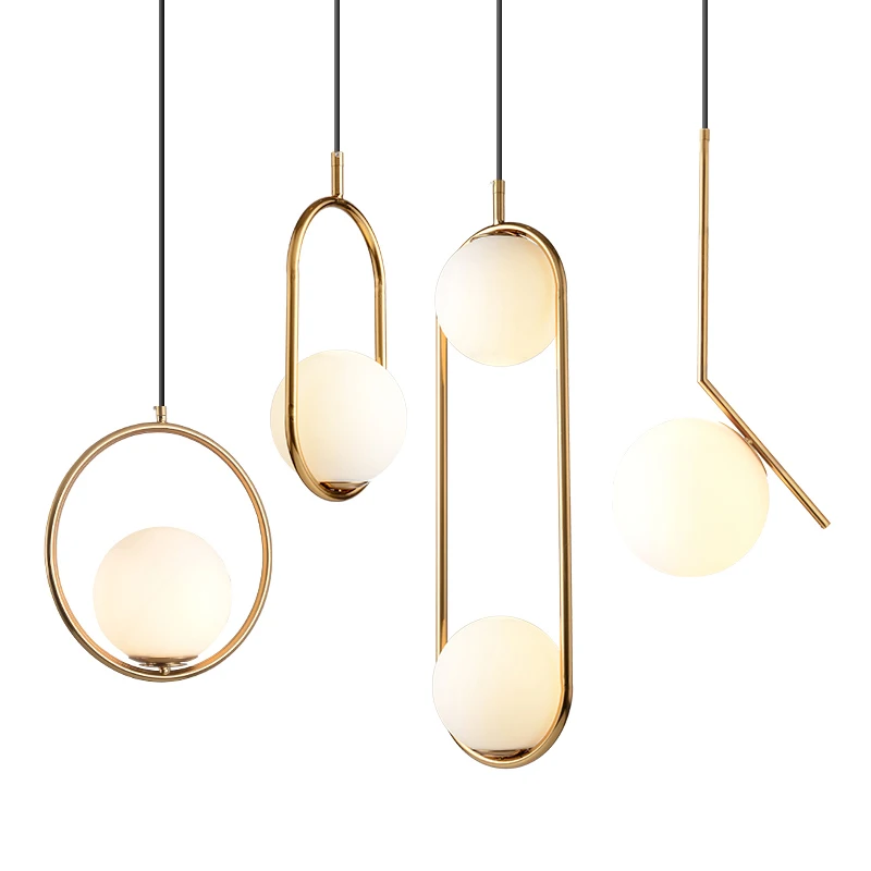 

nordic modern suspension ball glass pendant lights loft decor hanging lamp for living room bedroom kitchen led light fixtures