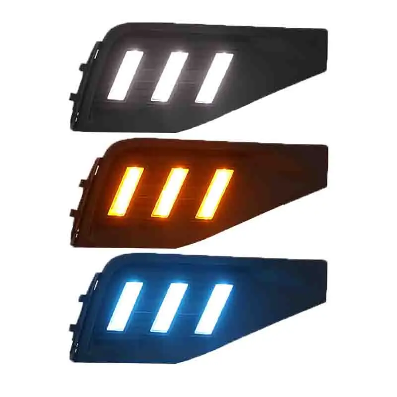 1 Set For Volkswangen VW T-Cross tcross 2019 2020 Daytime Running Lights Turn Signal Fog Lamp Cover 12V ABS LED DRL Car Styling