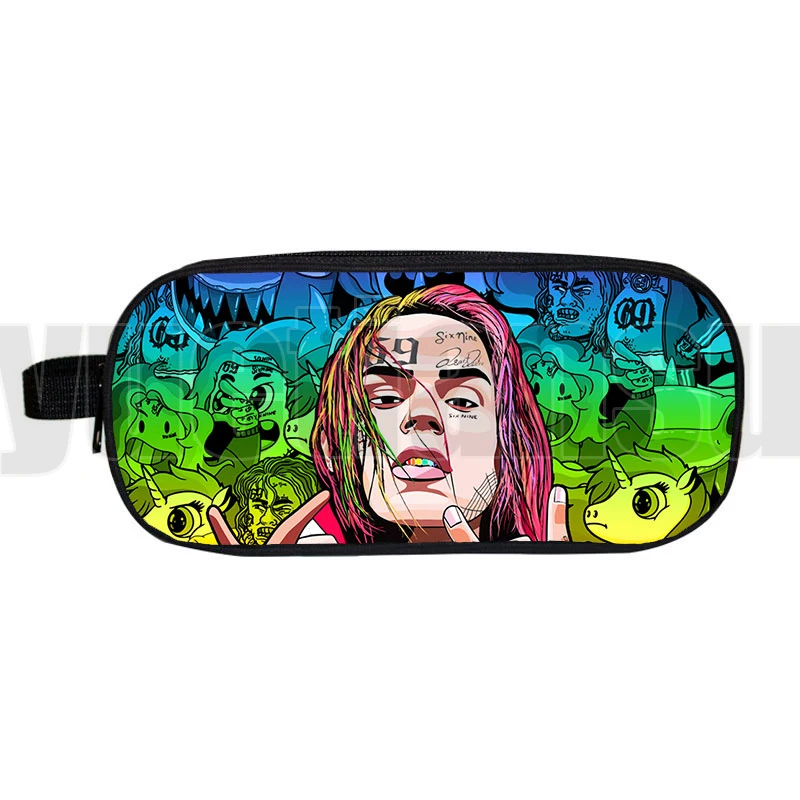 Hip-Hop Backpack 6ix9ine Tekashi GOOBA Pencil case College School Supplies box Teenage Large Stationery Bag Women Cosmetic bag