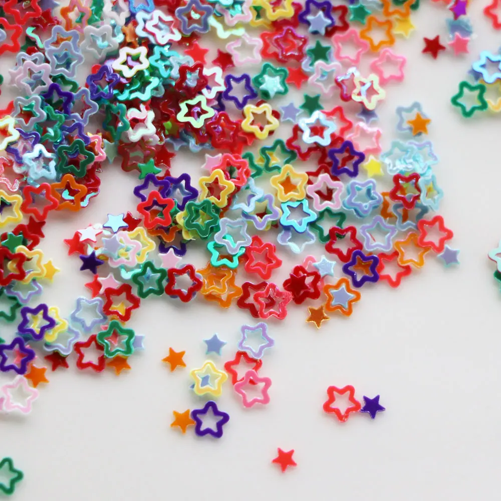 Loose Sequins 5mm Hollow Star Shape Sequins For Nail Crafts DIY Sewing Needlework Clothes PVC Paillette Confetti Craft