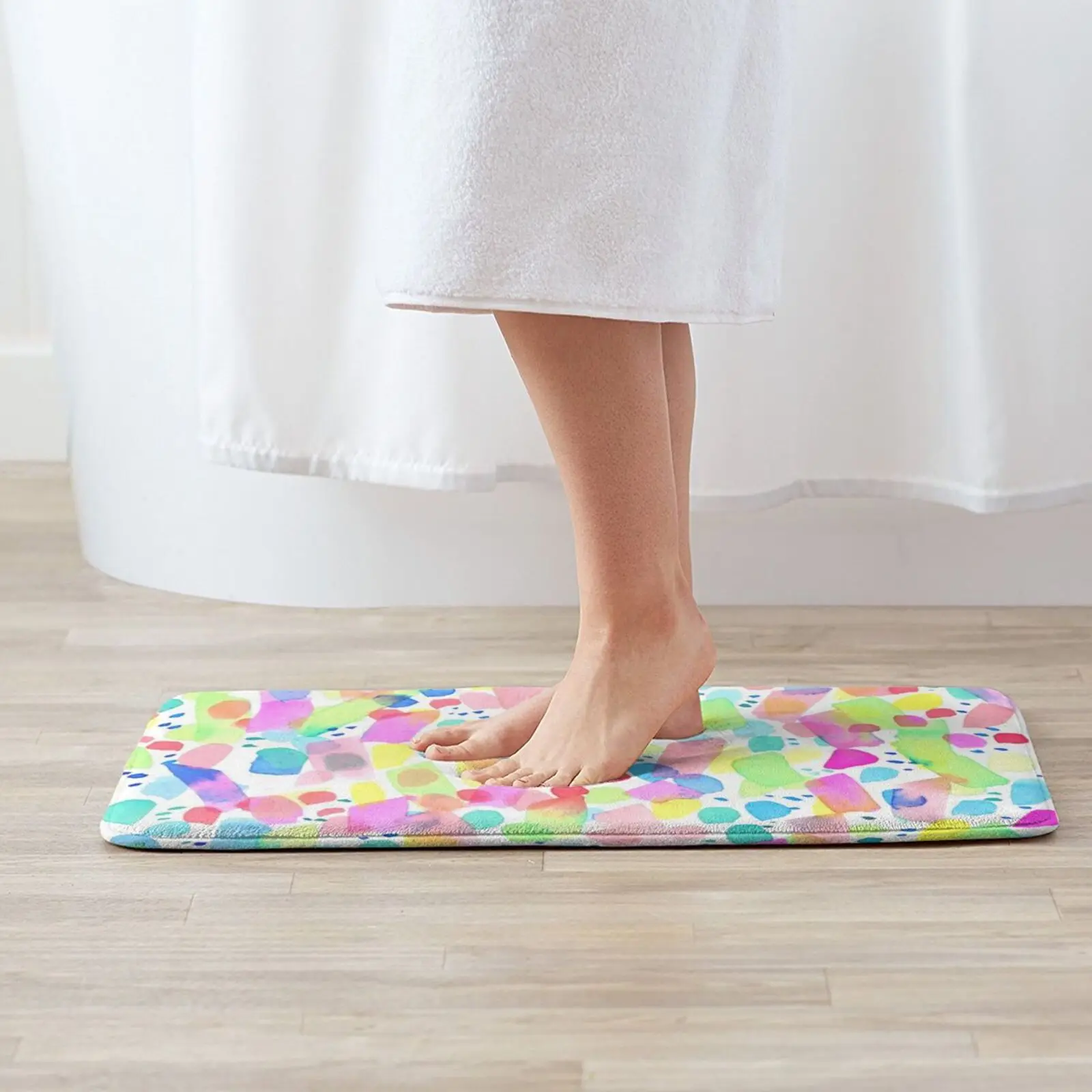 Fun! Carpet Mat Rug Cushion Soft Non-Slip Watercolor Whimsical Colorful Fun Confetti Lighthearted Jacqueline Maldonado