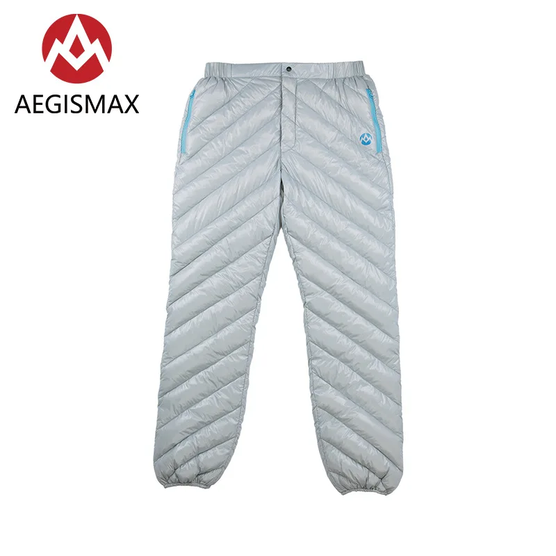 AEGISMAX Outdoor Winter Down Pants Camping Pants Ultralight 95% White Goose Down Pants 800FP Thickening Warm Waterproof Apparel