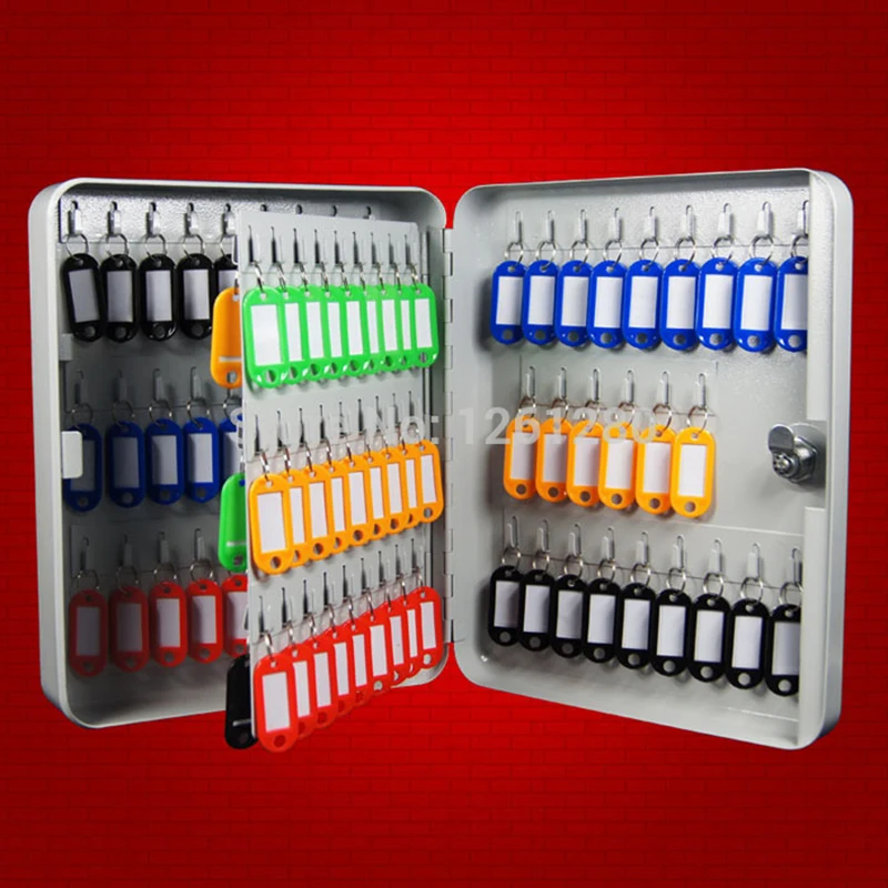 Metal Key Box Toolcase Storage Bins  Management   Cabinet with 105 Key Cards Office Hotel Facility Property