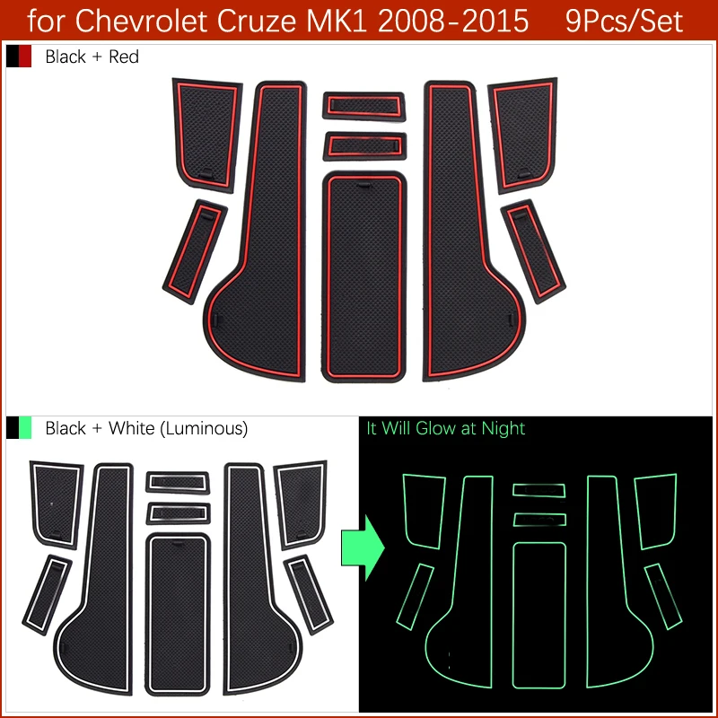 for Chevrolet Cruze Holden J300 2008~2015  Rubber Anti-slip Mat Door Groove Cup pad Gate slot Coaster Interior Car Accessories