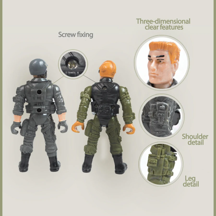 4 Soldiers & Weapons SWAT Military Army Action Figure Toys for Boys Combat Game Movable Joints Military Soldiers Model Toy